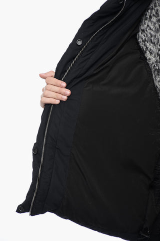 Turteneck Down Jacket with Logo Patch