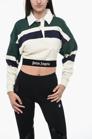 Cropped RUGBY Long Sleeved Polo With Logoed Band