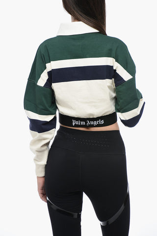Cropped RUGBY Long Sleeved Polo With Logoed Band
