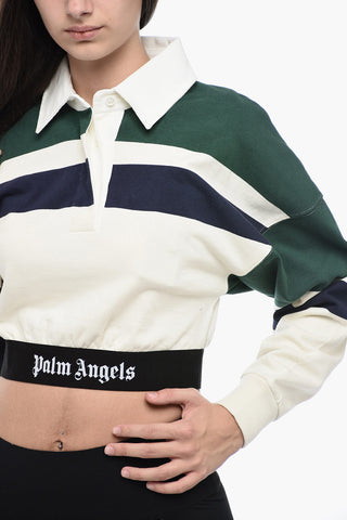 Cropped RUGBY Long Sleeved Polo With Logoed Band