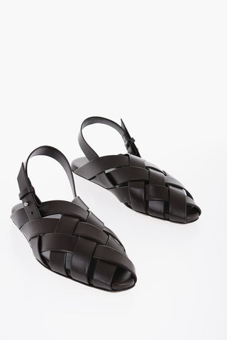 Sandali Slingback SLIPPER ALFIE in Pelle con Motivo Intrecciato