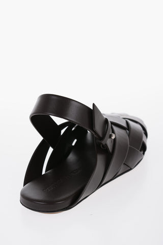 Leather SLIPPER ALFIE Slingback Sandals with Woven Motif