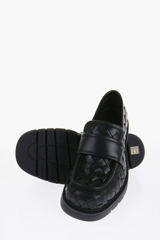 Woven Leather HADDOCK Loafers with Track Sole