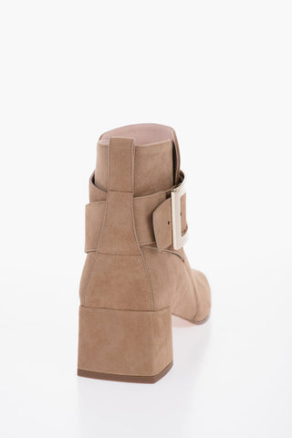 Stivaletti SO in Suede con Punta Squadrata 5cm