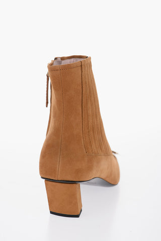 Suede BELLE Ankle Boots with Metallic Buckle 5cm