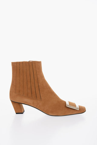 Suede BELLE Ankle Boots with Metallic Buckle 5cm