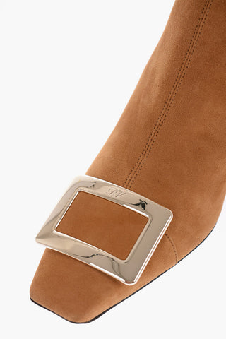 Suede BELLE Ankle Boots with Metallic Buckle 5cm