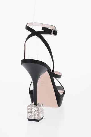 Satin CUBE Sandals with Swarovski Heel Detail 12cm