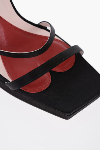 Satin CUBE Sandals with Swarovski Heel Detail 12cm