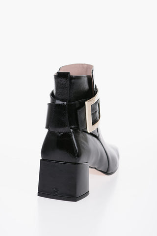 Stivaletti SO in Vernice con Punta Squadrata 5cm