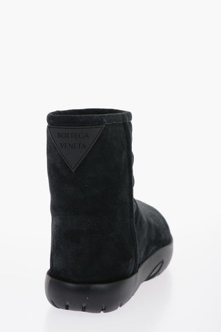 Shearling SNAP Ankle Boots with Logo Application