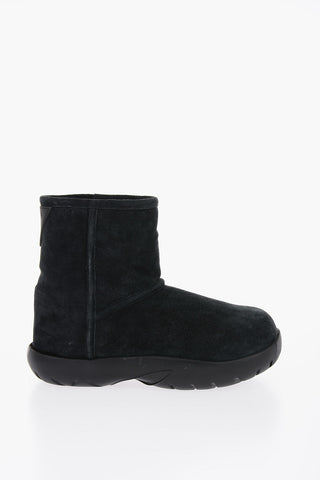 Shearling SNAP Ankle Boots with Logo Application