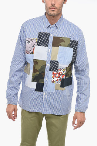 Camicia a Quadri con Patchwork Pop Art