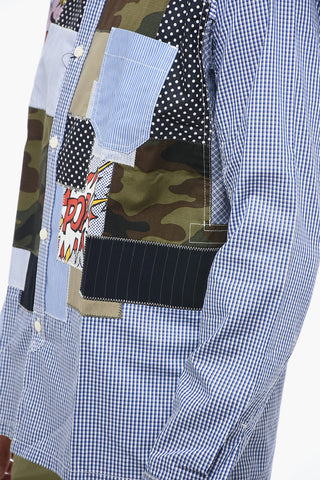 Camicia a Quadri con Patchwork Pop Art