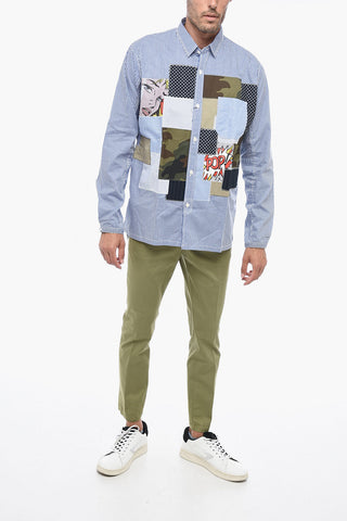 Camicia a Quadri con Patchwork Pop Art