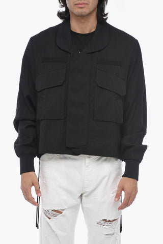 Blazer con Collo a Scialle e Chiusura Nascosta