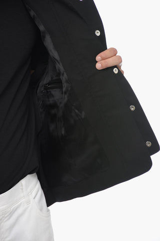 Blazer con Collo a Scialle e Chiusura Nascosta