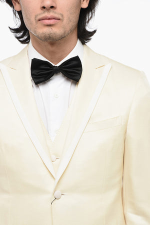 CERIMONIA Wool-and-Silk Three-Piece Suit with Peak Lapel