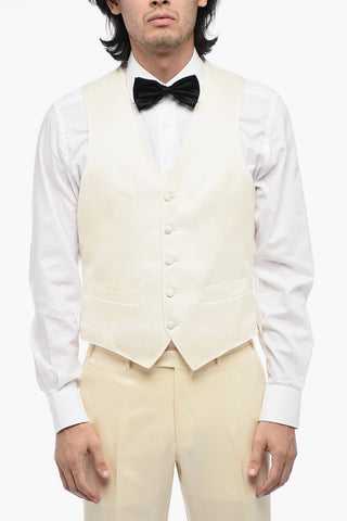 CERIMONIA Wool-and-Silk Three-Piece Suit with Peak Lapel