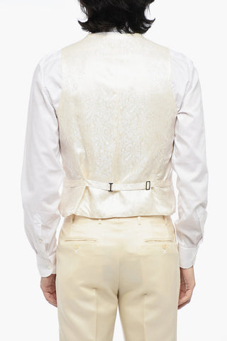 CERIMONIA Wool-and-Silk Three-Piece Suit with Peak Lapel