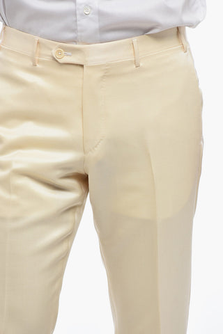 CERIMONIA Wool-and-Silk Three-Piece Suit with Peak Lapel