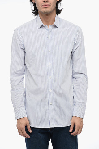 Pinstriped Cotton Shirt with Standard Collar