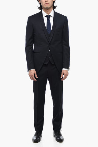 Virgin Wool Suit ACADEMY CERIMONIA with Shawl Lapel