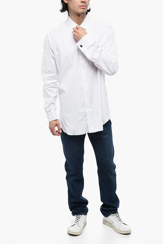 Popeline Cotton Shirt with Standard Collar