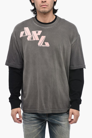 T-Shirt T-WASY A Doppio Stato con Effetto Distressed