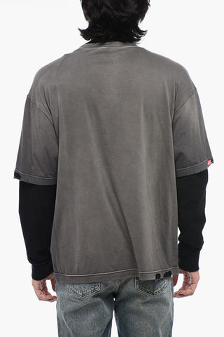 T-Shirt T-WASY A Doppio Stato con Effetto Distressed