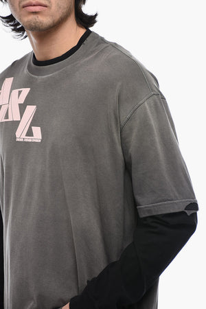 T-Shirt T-WASY A Doppio Stato con Effetto Distressed