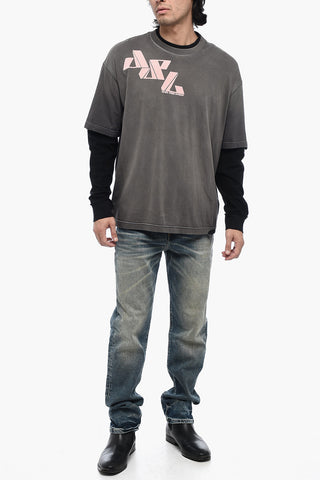 T-Shirt T-WASY A Doppio Stato con Effetto Distressed
