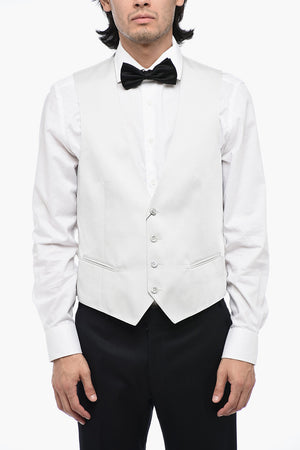 CC COLLECTION Satin Jacquard Single-Breasted Gilet