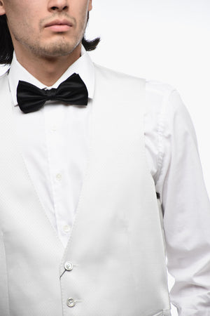 CC COLLECTION Satin Jacquard Single-Breasted Gilet