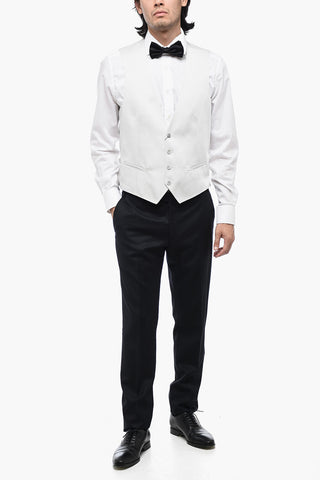 CC COLLECTION Satin Jacquard Single-Breasted Gilet