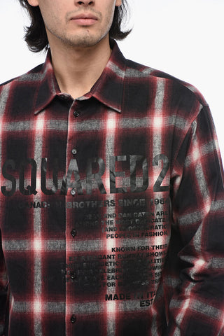 Flannel Shirt with Lettering Print