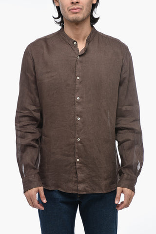 Mandarin Collar Pure Linen Shirt
