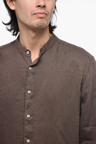 Mandarin Collar Pure Linen Shirt