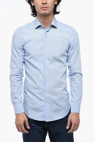 Cotton Shirt with Curved Hem