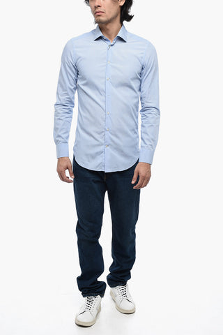 Cotton Shirt with Curved Hem