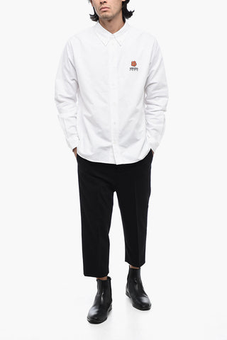 Embroidered Shirt with Button-down Collar
