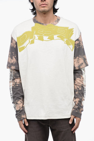 T-Shirt Doppio Strato T-WESHER con Effetto Tie-Dye 