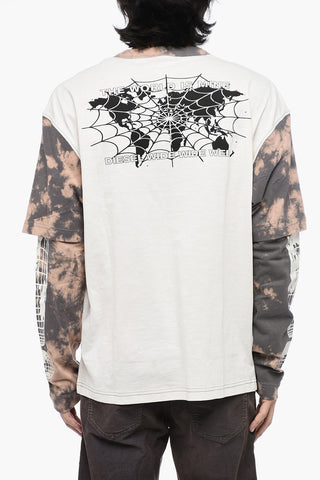T-Shirt Doppio Strato T-WESHER con Effetto Tie-Dye 