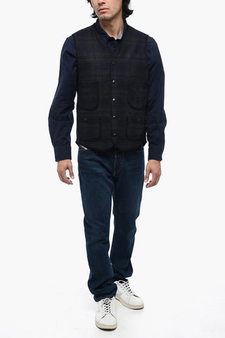 Plaid Checked Two-Tone RAIL ROAD Vest