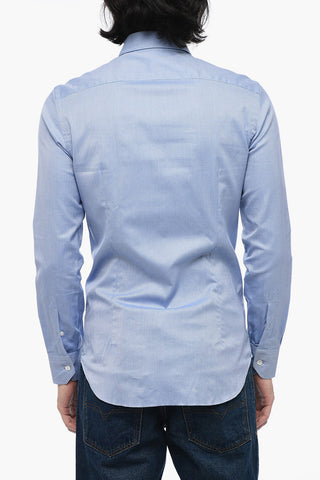 Cotton Shirt with Hopsack Pattern