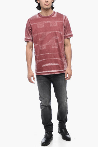 Logoed T-JUST-L1 T-Shirt with Visible Stitching