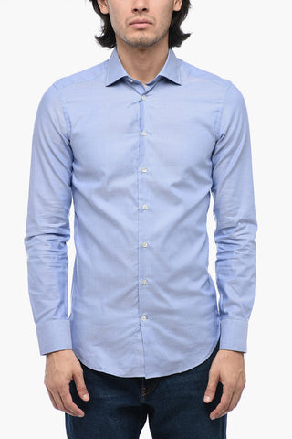 Cotton Shirt with Curved Hem