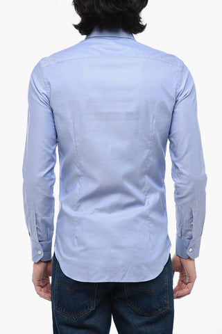 Cotton Shirt with Curved Hem