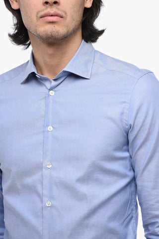 Cotton Shirt with Curved Hem