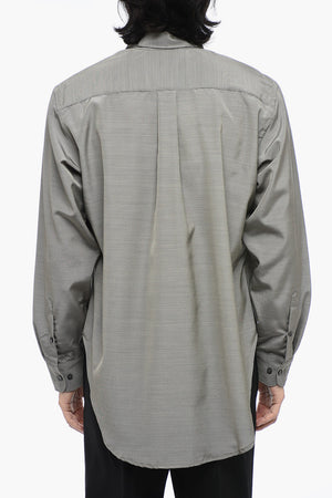 Asymmetric Micro Pied-De-Poule Shirt